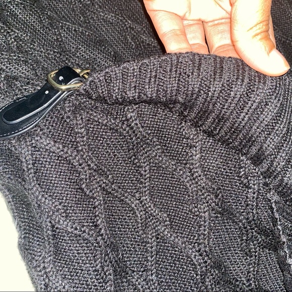 Shawl Collar black Knit Sweater Dress. Size M - Picture 9 of 11